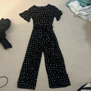 Mister Zimi Black Jumpsuit with White Heart Print